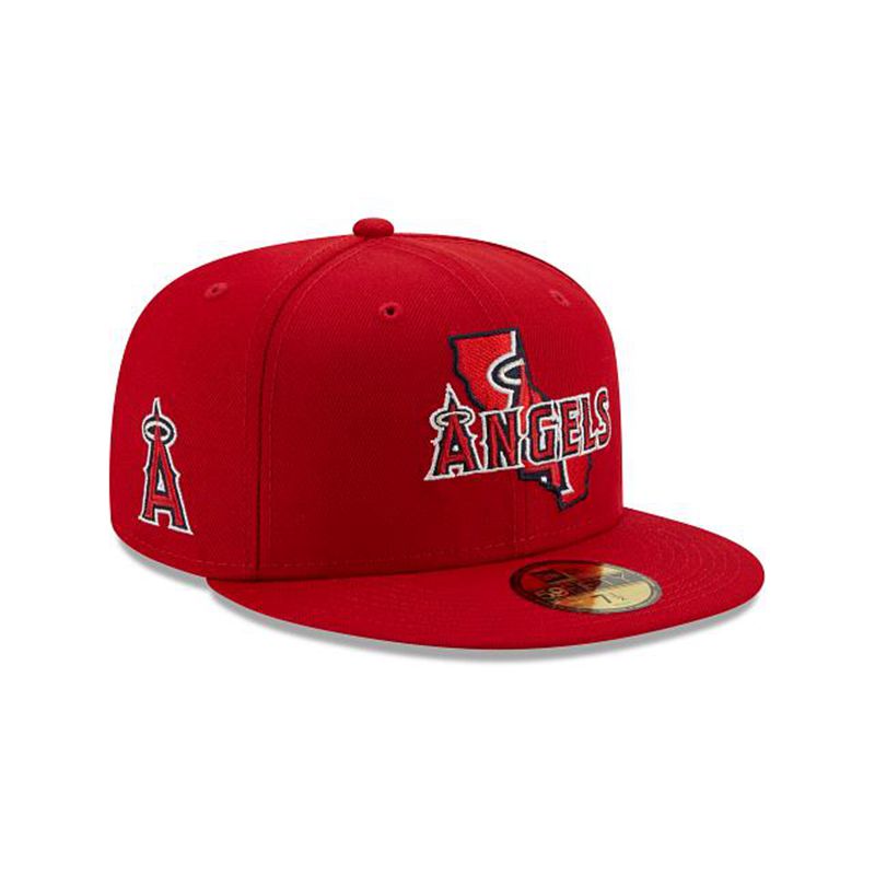 MLB Los Angeles Angels Local 59Fifty Fitted (BTS0506) - Red New Era Caps